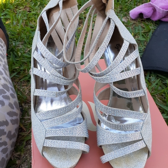 Silver Glitter Heels - Picture 2 of 3